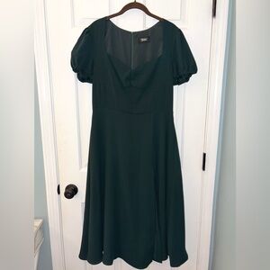 ALEXIA ADMOR Dark Green Gracie Fit & Flare Midi Dress